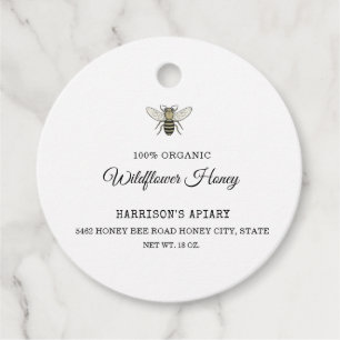 Geschäft Honigwaben-Glas-Hals-Tag mit Bienen Geschenkanhänger