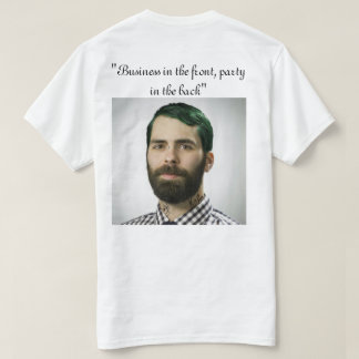 Geschäft im Thfronten-Party in der Rückseite T-Shirt