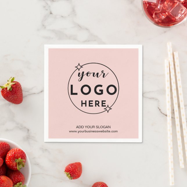 Geschäft individuelles Logo modern minimalist rosé Serviette (Beispiel)