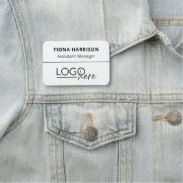 Geschäft Logo Mitarbeiter Professionell hinzufügen Namensschild