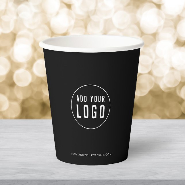 Geschäft Logo Modern Minimalistisch Benutzerdefini Pappbecher (Von Creator hochgeladen)