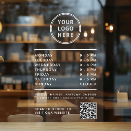Geschäft Logo Öffnungszeiten Erstelle Deinen QR-Co Fensteraufkleber