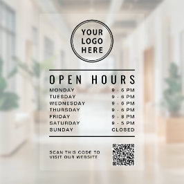 Geschäft Logo Öffnungszeiten Erstelle Deinen QR-Co Fensteraufkleber