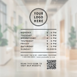 Geschäft Logo Öffnungszeiten Erstelle Deinen QR-Co Fensteraufkleber