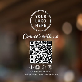 Geschäft Logo QR-Code Soziale Medien Weiß Fensteraufkleber