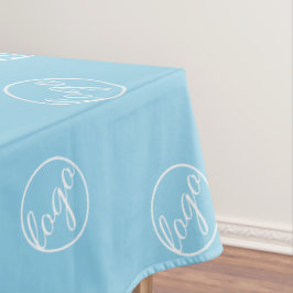 Geschäft mit Logos für die Blue-MShow Tischdecke