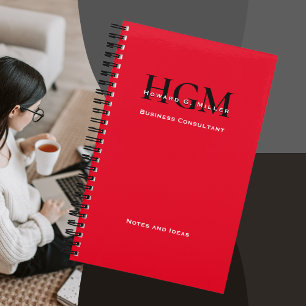 Geschäft Modern Einfaches Monogramm-Logo Rot Schwa Notizbuch