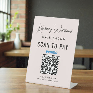 Geschäft Scan To Pay Venmo QR Code Rosa Sockelschild