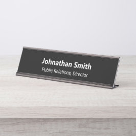 Geschäft Schwarz und Weiß Mitarbeitername Jobtitel Schreibtischnamensplakette