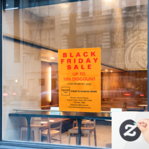 Geschäft Schwarzer Freitag Verkauf Orange Farbe Fensteraufkleber