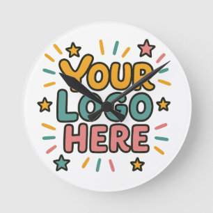 Geschäft, Unternehmen, Werbung Ihr Logo hier Runde Wanduhr