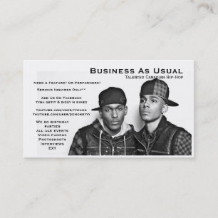 Geschäft, wie üblich visitenkarte