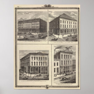 Geschäfte in Ostdes moines und in Des Moines, Iow Poster