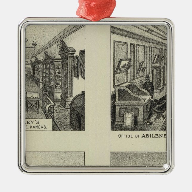 Geschäfte und Wohnsitze, Abilene, Kansas Silbernes Ornament (Vorne)