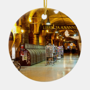 Geschäfte unter einem Portico in Bologna, Italien Keramik Ornament