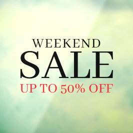 Geschäftlich Elegant Minimal Weiß & Rot | Ladenver Fensteraufkleber