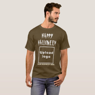 geschäftliche Halloween-Begrüßung auf braunem T - T-Shirt
