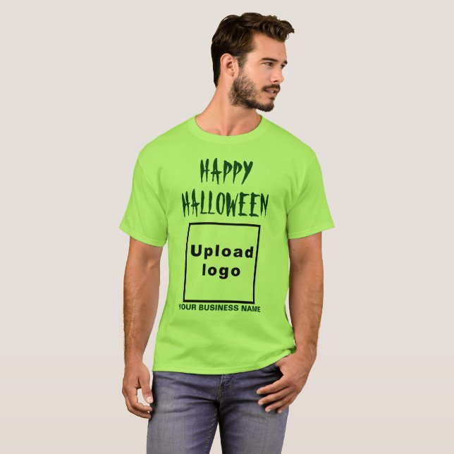 geschäftliche Halloween-Begrüßung auf grünem T - S T-Shirt (Vorne ganz)