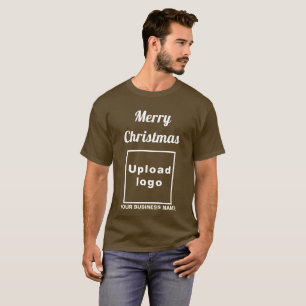 Geschäftliche Weihnachtsgrüße auf braunem T-Shirt