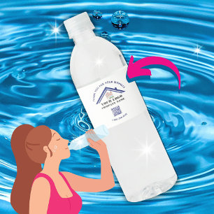 Geschäftlicher Dankeschön Individueller Logo QR-Co Wasserflaschenetikett