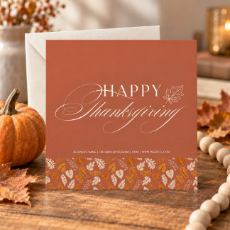 Geschäftliches Dankeschön | Eleganter Herbst-Clien Feiertagskarte