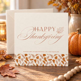 Geschäftliches Dankeschön | Eleganter Herbst-Clien Feiertagskarte