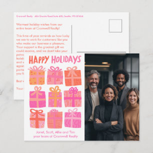 Geschäftliches Firmen-Weihnachts-Fest CUSTOM Foto Postkarte