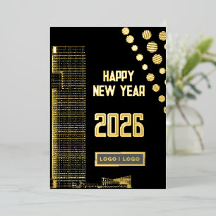 Geschäftliches frohes Neues Jahr 2026 urban langes Folien Feiertagskarte
