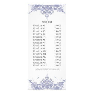 Geschäfts-Anzeigenpreisliste - Toile Werbekarte