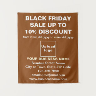 Geschäfts Black Friday Sale auf braunem Teppich Wandteppich