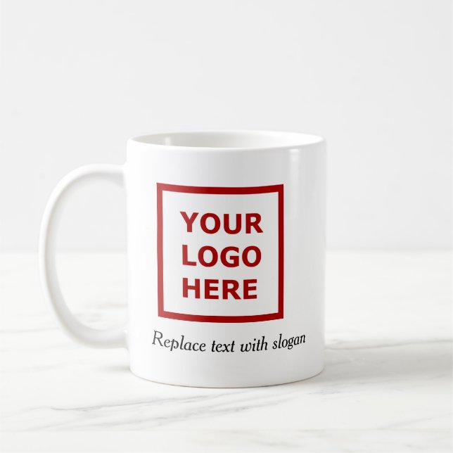 Geschäfts-Branding Werbe-Logo-Slogan-Adresse  Kaffeetasse (Links)