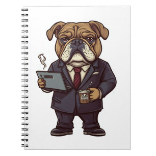 Geschäfts Bulldogge � Lustiger Bürohund Notizblock