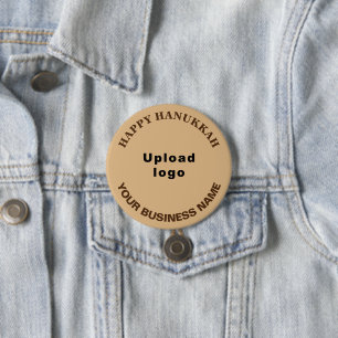 Geschäfts-Hanukkah-Gruß auf hellbraunem Rund Button