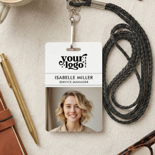 Geschäfts-ID-Karte QR Modern Großes Foto Mitarbeit Ausweis
