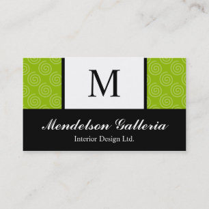 Geschäfts-Karte Deco Retro Swirl Lime Company Visitenkarte