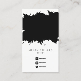 Geschäfts-Karte - malen Sie Spritzer-Schwarzes Visitenkarte