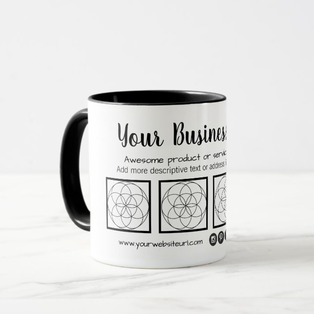 Geschäfts-Karten-Art-Tasse mit 4 Fotos Tasse (Vorderseite Links)