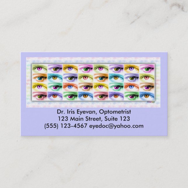 Geschäfts-Karten - Pop-Kunst-Augen, I Visitenkarte (Vorderseite)
