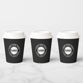 Geschäfts LOGO elegant schwarz & weiß Professionel Pappbecher