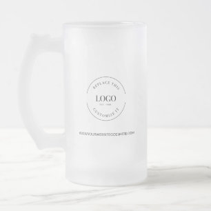 Geschäfts-Promo-Logo-Website Schwarz-Weiß individu Mattglas Bierglas