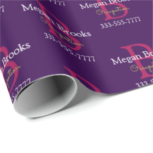 Geschäfts-Promo, Name, Monogramm und Titel auf Lil Geschenkpapier