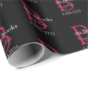 Geschäfts-Promo, Name, Monogramm und Titel auf Sch Geschenkpapier