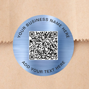 Geschäfts-QR-Code Blau Runder Aufkleber