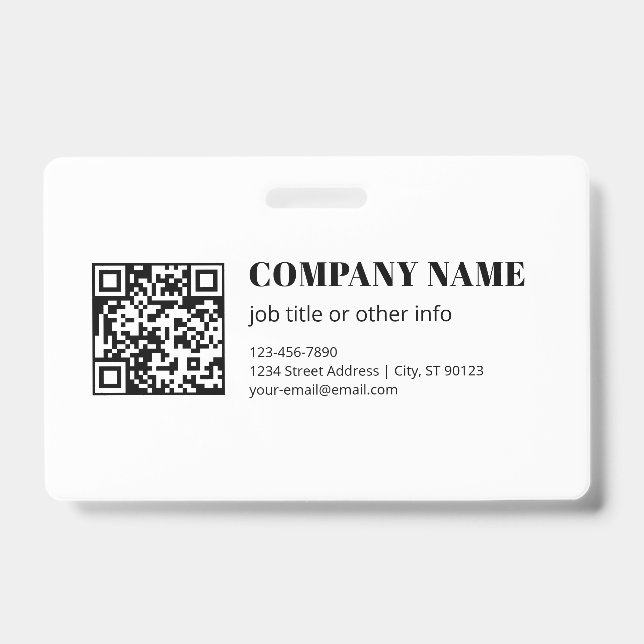 Geschäfts-QR-Code & editierbarer retro-moderner Te Ausweis (Vorderseite)