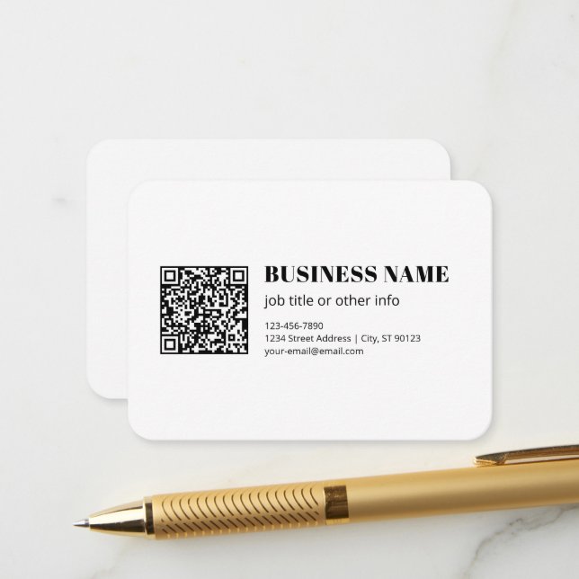 Geschäfts-QR-Code & editierbarer retro-moderner Te Begleitkarte (Vorderseite/Rückseite Beispiel)