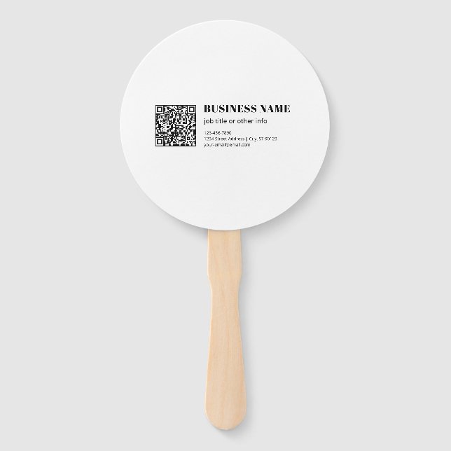 Geschäfts-QR-Code & editierbarer retro-moderner Te Fächer (Vorderseite)