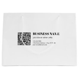 Geschäfts-QR-Code & editierbarer retro-moderner Te Große Geschenktüte