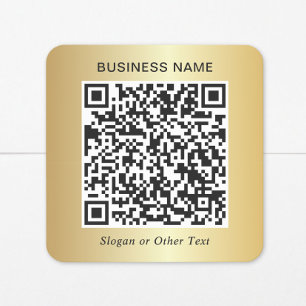 Geschäfts-QR-Code Gold Quadratischer Aufkleber