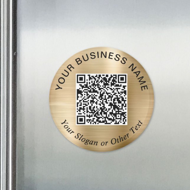 Geschäfts-QR-Code Gold Werbeartikel Magnet (Business QR Code Gold Promotional Magnet)
