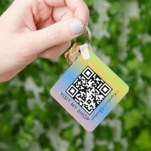 Geschäfts-QR-Code-Gradient-Monogramm-Schlüsselanhä Schlüsselanhänger